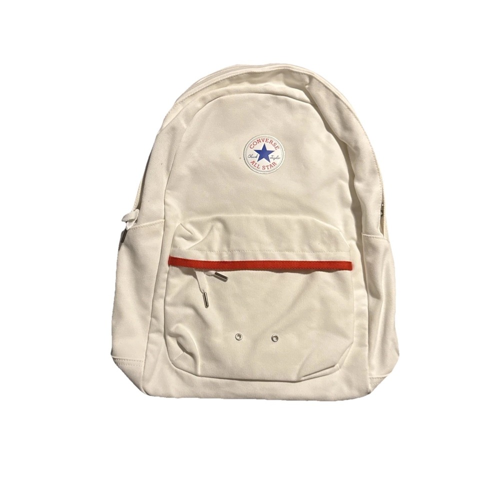 Converse Go Backpack Chuck Taylor All Star Bag White Red Water Bottle 19x15 New